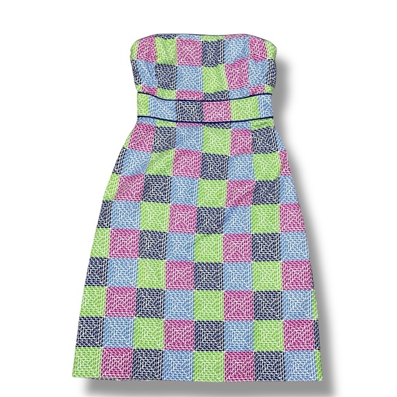 Vineyard Vines Aurora Whale Patchwork Print Strapless Tube Sheath‎ Dress 2 - Picture 11 of 11